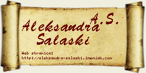 Aleksandra Salaški vizit kartica